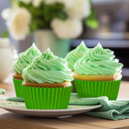 Grass Green Cupcake Liners 300pcs Christmas Baking Cups for Holiday Parties