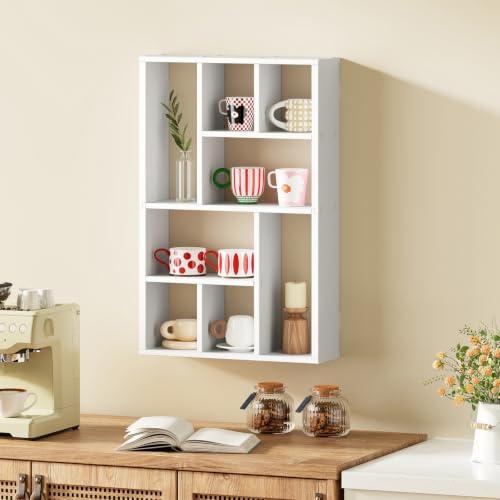 Wall Mount Display Shelf for Perfumes and Collectibles - White