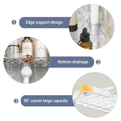 White 4-Tier Shower Caddy Tension Pole Bathroom Wall Organizer