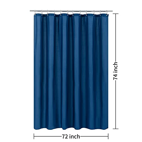ALYVIA SPRING Long Fabric Shower Curtain Liner Waterproof - 72" x 74", Soft & Lightweight Longer Shower Curtain with 3 Magnets, Machine Washable - 72x74, Navy