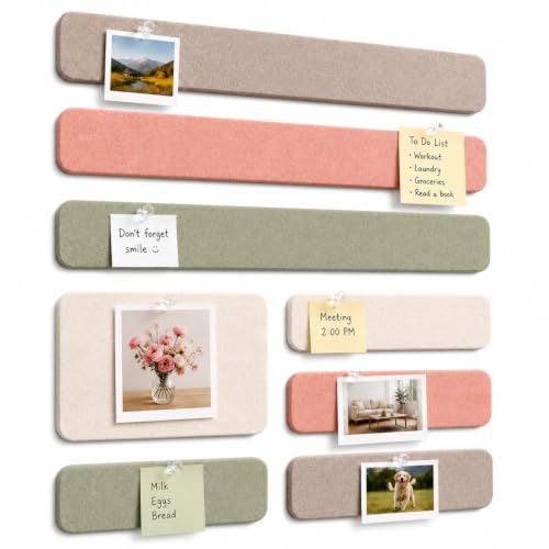 Felt Bulletin Board Strips - Boho Pink Modular Pin Board Tiles for Wall Decor