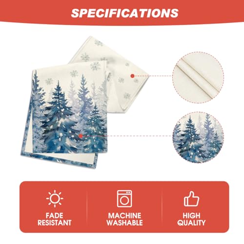 Forest Hello Winter Table Runner 13x36 Inch Blue Home Decor for Parties