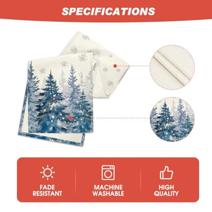 Forest Hello Winter Table Runner 13x36 Inch Blue Home Decor for Parties