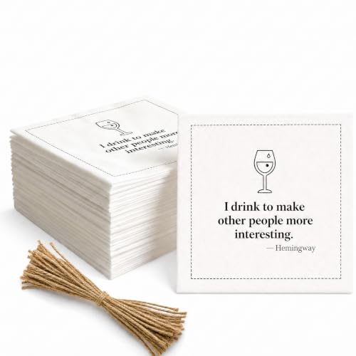 Funny Drinking Cocktail Napkins 50 Pack - Linen-Blend, 3-Ply, Humorous Quote