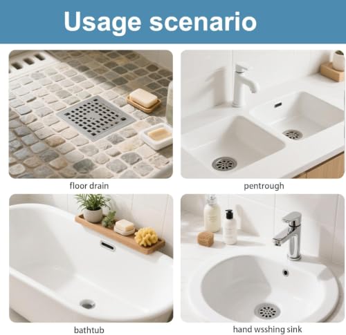 10 Pack Square Disposable Shower Drain Covers Hair Catcher - Prevent Clogs