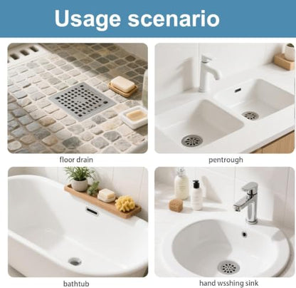 10 Pack Square Disposable Shower Drain Covers Hair Catcher - Prevent Clogs