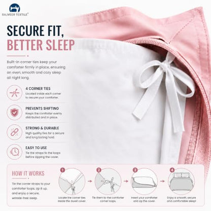 Full Grey Microfiber 3-Sided Zipper Duvet Cover Set - 5 Pieces