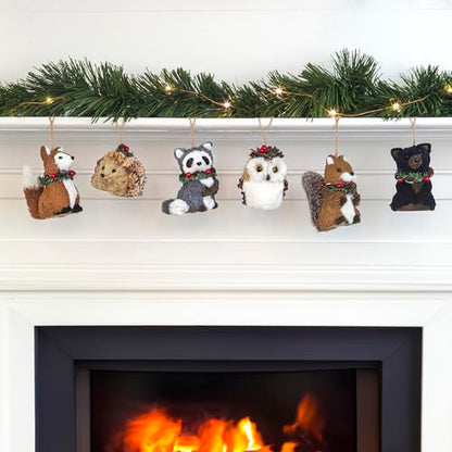 Forest Friends Ornament Set of 6 - Woodland Animal Christmas Decorations
