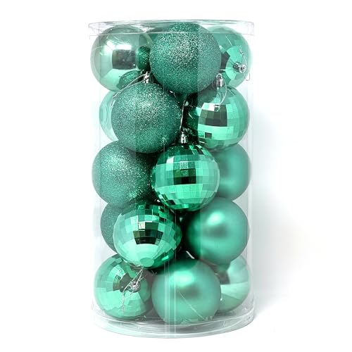 Large Christmas Ornament Balls - 20 Pack 3 Inch Shatterproof Decorations - Turquoise