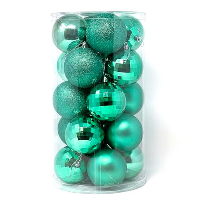 Large Christmas Ornament Balls - 20 Pack 3 Inch Shatterproof Decorations - Turquoise