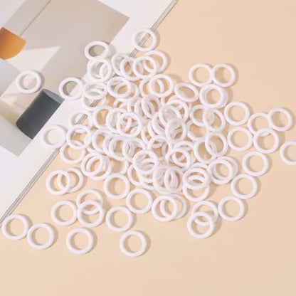 Plastic Roman Blind Curtain Rings - White 100pcs for Shades & Drapes