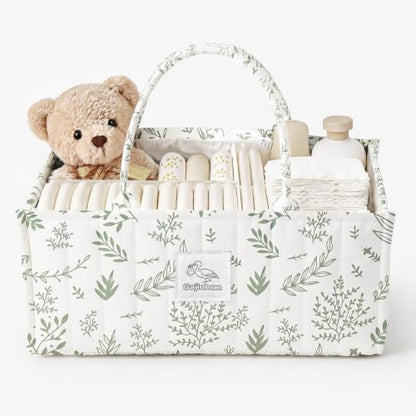 Diaper Caddy Organizer with Removable Dividers - Sage Sprigs Nursery Storage Basket