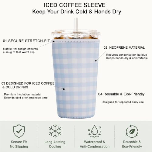 Reusable Insulated Coffee Cup Sleeves 3-Pack - Cottage Charm Variation