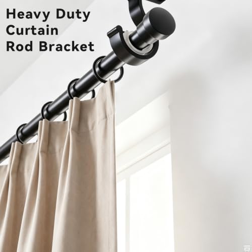 4 Pack Ceiling Curtain Rod Brackets Black Adjustable Mounting Hardware