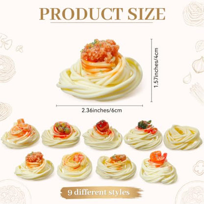 Artificial Pasta Props Set - 9 Decorative Food Models for Display and Craft