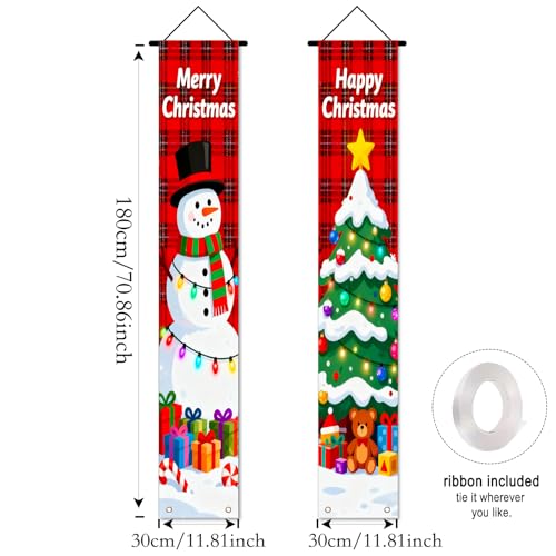 Nuxovilar Snowman Christmas Porch Banner Set - Ri50493, 12x71 Inches Polyester