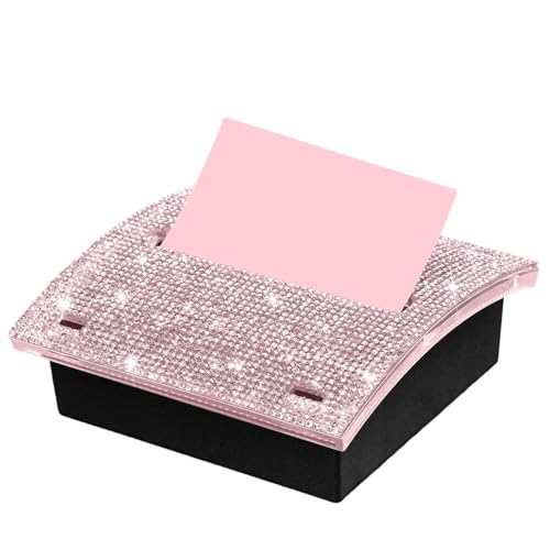 Pink Bling Rhinestone Sticky Note Holder - 4x4 Inches Desk Organizer