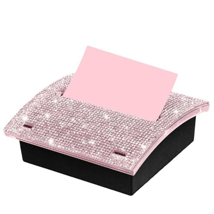 Pink Bling Rhinestone Sticky Note Holder - 4x4 Inches Desk Organizer