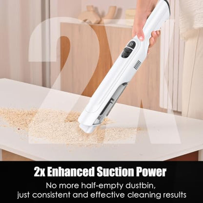 Cordless Handheld Vacuum Cleaner - Lightweight 1.4lb, Powerful Suction, Charging Dock, Detachable Dust Cup - Cloud White