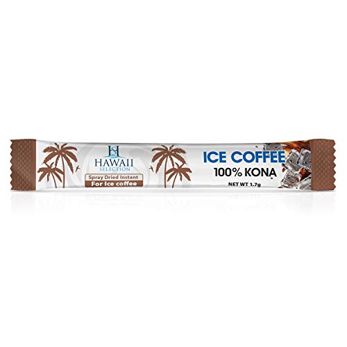 Hawaii Selection/ Ice Coffee 100% Kona / Spray Dried Instant Stick Type/ 10 count