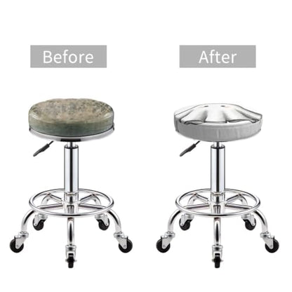White Ghost Minimalist Bar Stool Cover - Stretchable, No-Slip Fit, 12-14 Inch Sizes