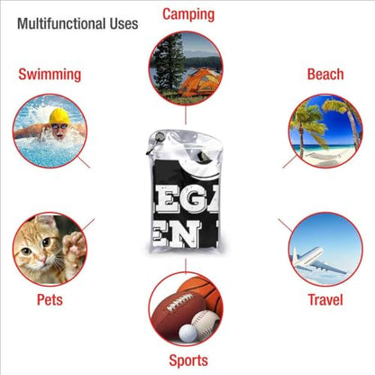 Extra Large Funny Bath Towel - No One Is Illegal On Stolen Land, 27.5 x 55 Inches, Lightweight & Quick Dry, Soft & Absorbent, White