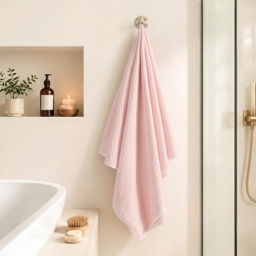 Microfiber Bath Sheet 35x70in Pink - Quick Dry & Soft Spa Towel - Pink02