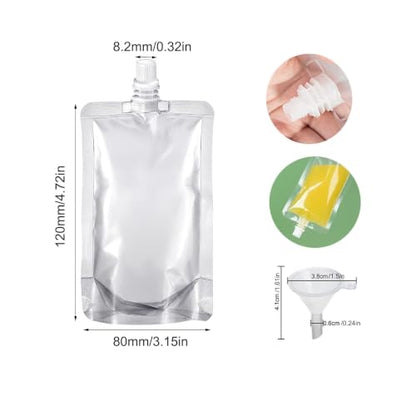 100ml Reusable Drinking Flasks - 10pcs, Leak-Proof, Heat & Cold Resistant with Funnel
