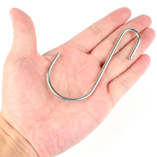 Heavy Duty 4 Inch Silver S Hooks Pack for Kitchen & Closet Organization