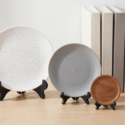 Small Plate Display Stand Set - Adjustable Plastic Support for Plates & Frames, 3 Sizes