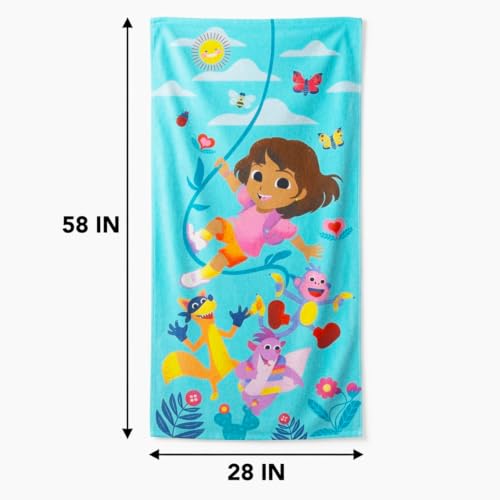 Kids Dora the Explorer Beach Towel Set - Soft Microfiber 28 x 58 Inches