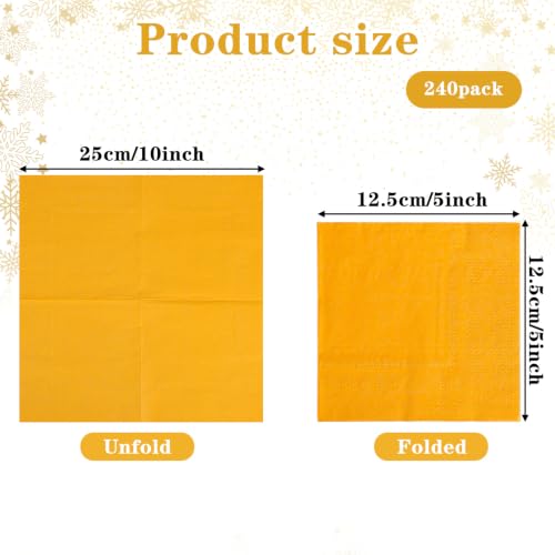 240 Black and Orange Disposable Cocktail Napkins 10 Inch Party Supplies