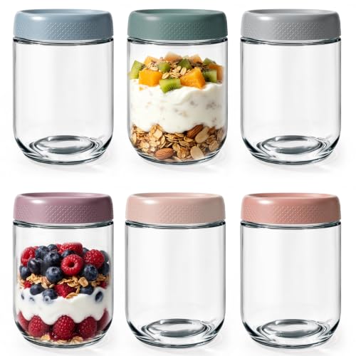 16 oz Glass Meal Prep Containers with Leak-Proof Lids - 6 Pack