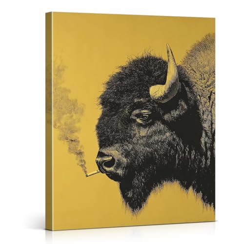 Variation of THIS listing J-1: Whimsical Bison Wall Art 8x10 Framed Canvas Print