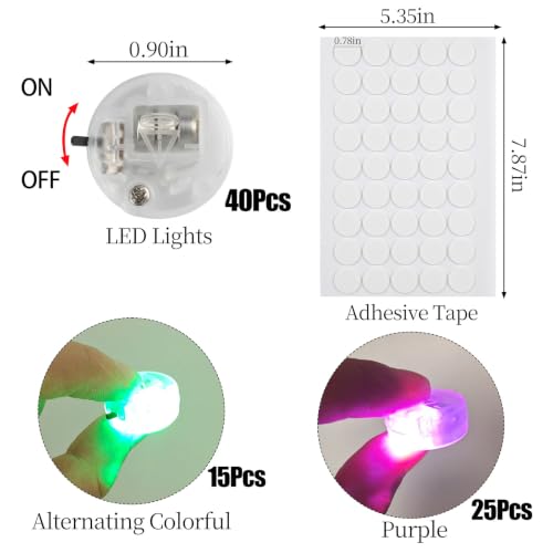 Purple Light-Up 3D Bat Wall Decals Halloween Indoor Outdoor Decorations