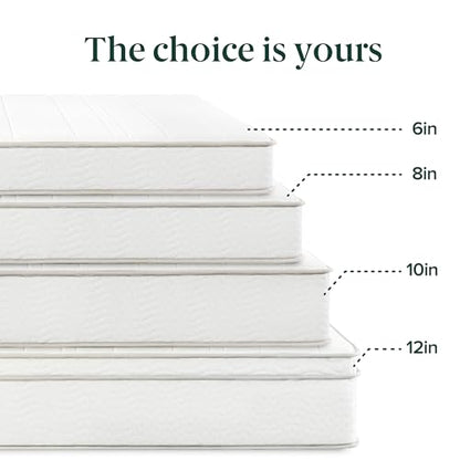 Zinus 6 Inch Foam and Spring Hybrid Mattress [New Version], Twin, Medium Firmness, Durable Support, Certified Safe Foams & Fabric, Mattress in A Box, White