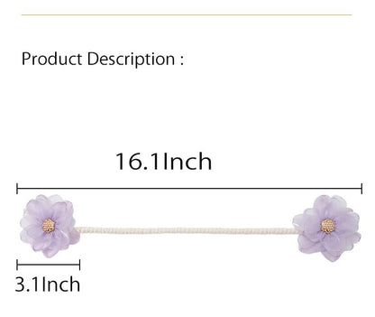 Green Lily Flower Curtain Tiebacks - Flexible Rope Holdbacks for Windows
