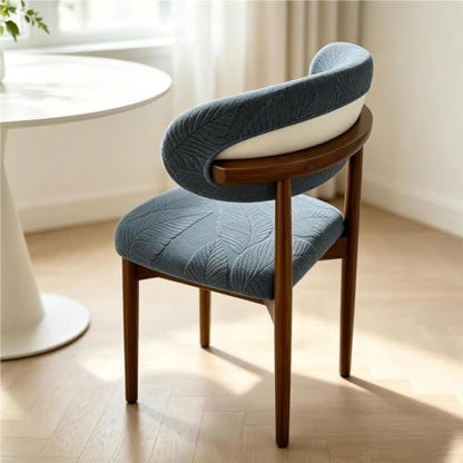 2-Piece Dining Chair Cover Set Beige - Backrest & Seat Cushions, Fits Modern Chairs