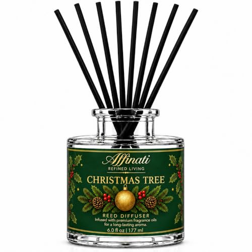 Christmas Tree Reed Diffuser - Highly Fragrant Home Fragrance with 8 Reeds - Affinati