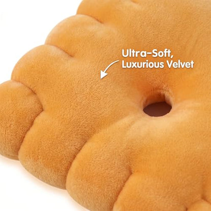 Cheese Snack Plush Pillow - Velvet Food-Shaped Cushion, Yellow, 10.24 Inch