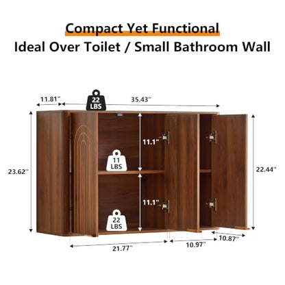 Wall Mounted Bathroom Medicine Cabinet with 3 Doors and Adjustable Shelves