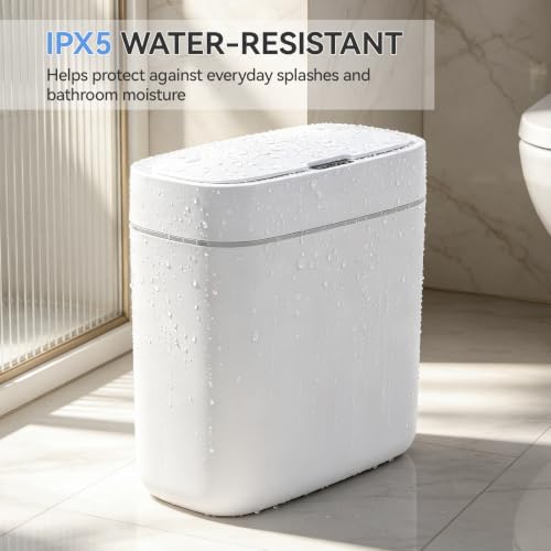 Automatic Bathroom Trash Can with Lid and Motion Sensor 3.2 Gallon