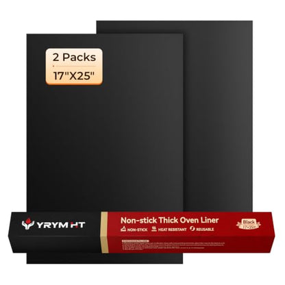 Reusable Oven Liners for Bottom of Oven - 17x25 Inch Non-Stick Mat Pack of 2