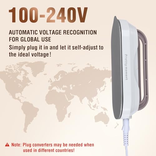 Mini Steam Iron for Clothes, Biupky Travel Steamer for Clothes Portable, Micro Steam Iron Mini Handheld Steamer Support Dry And Wet Ironing for Home Travel (Purple)