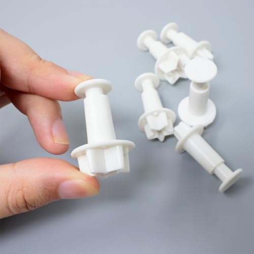 Star Shaped Mini Embossing Molds - 2 Set Plastic Cookie Cutters for Cake Decorating