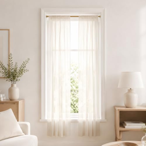 Spring Tension Curtain Rod Set - Wood Grain Finish, 17-38 Inch, 2 Pack