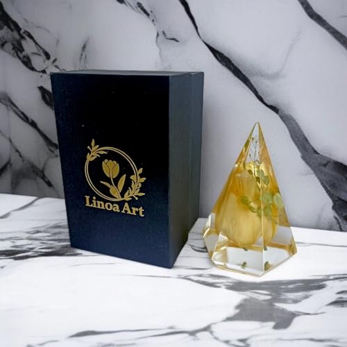 Ring Holder with Preserved Tulip Flower in Resin - Elegant Jewelry Display