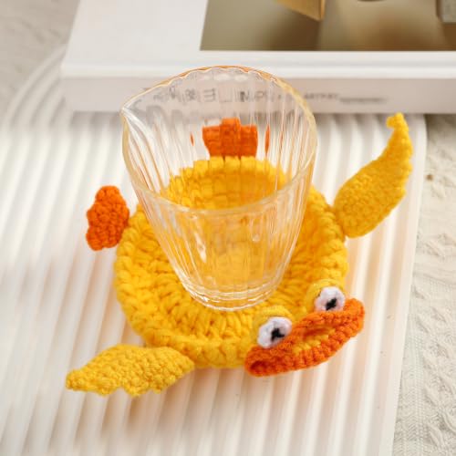 5-Pack Crochet Animal Coasters Pop Up Whimsical Mug Rugs for Home & Desk Decor
