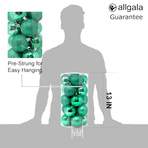 Large Christmas Ornament Balls - 20 Pack 3 Inch Shatterproof Decorations - Turquoise