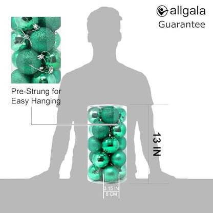 Large Christmas Ornament Balls - 20 Pack 3 Inch Shatterproof Decorations - Turquoise